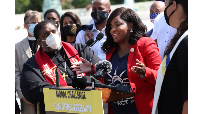 Activists Hold Petition Delivery Urging Lawmakers To End Filibuster And Protect Voting Rights