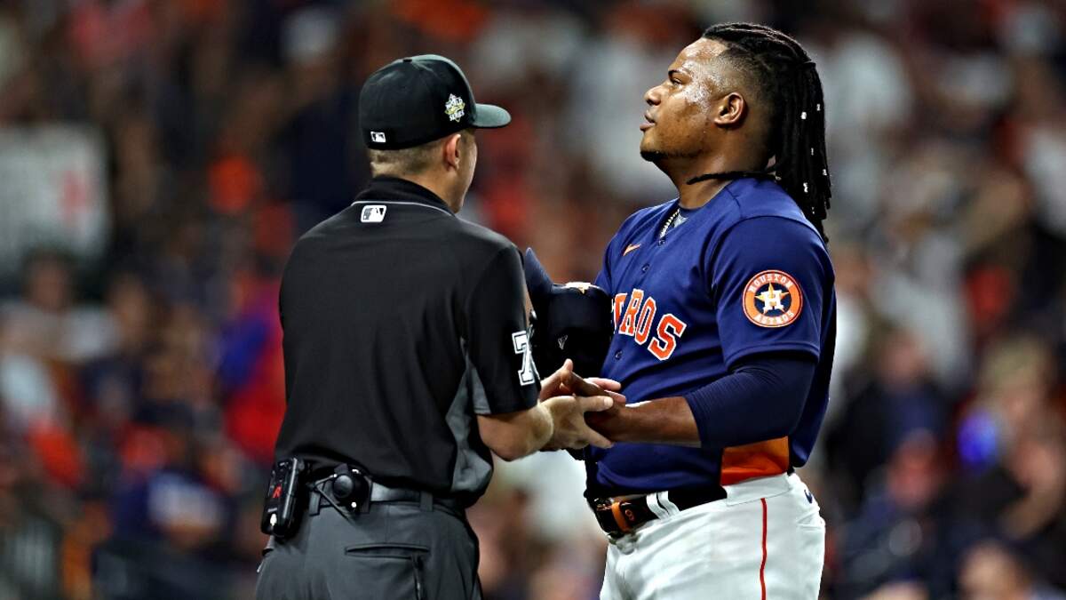 Astros' Framber Valdez denies claims of substance on hand: 'I've