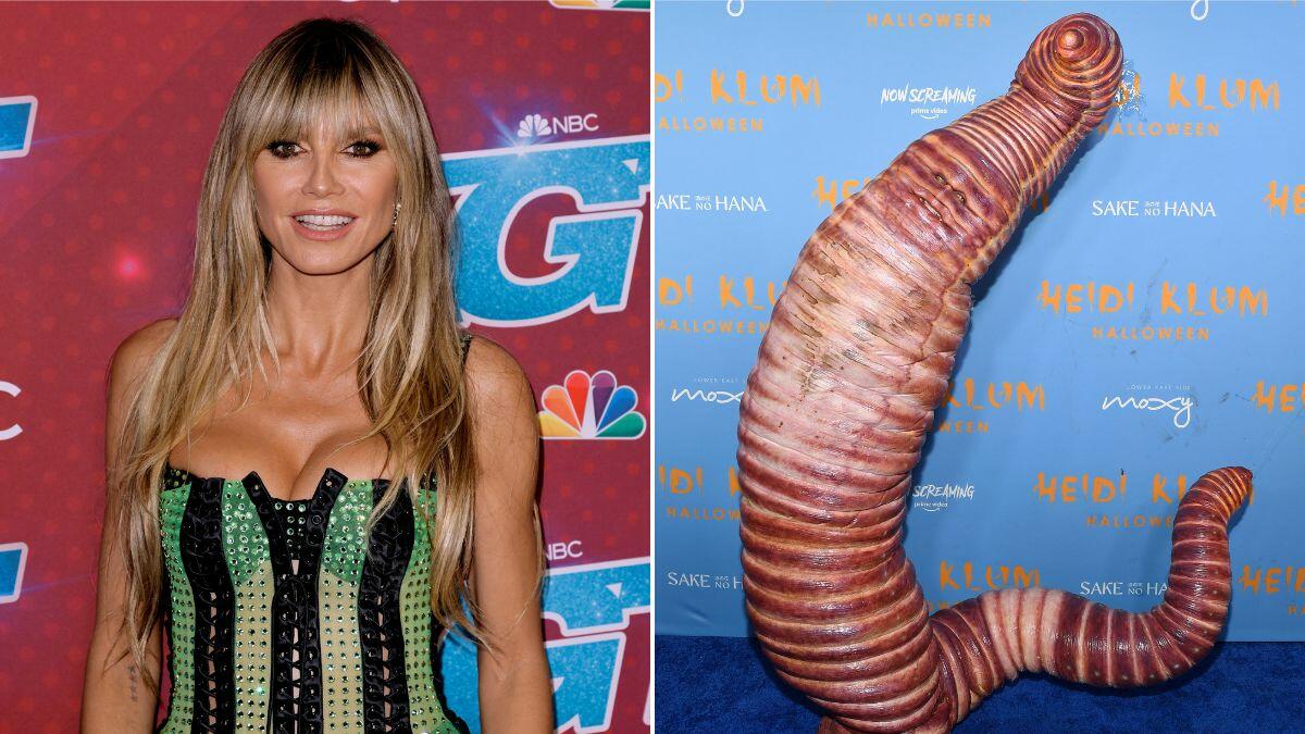 Heidi Klum Reveals How Long It Took To Plan Outrageous Worm Costume Iheart 