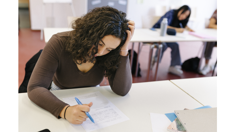 Student Having Hard Time During Test