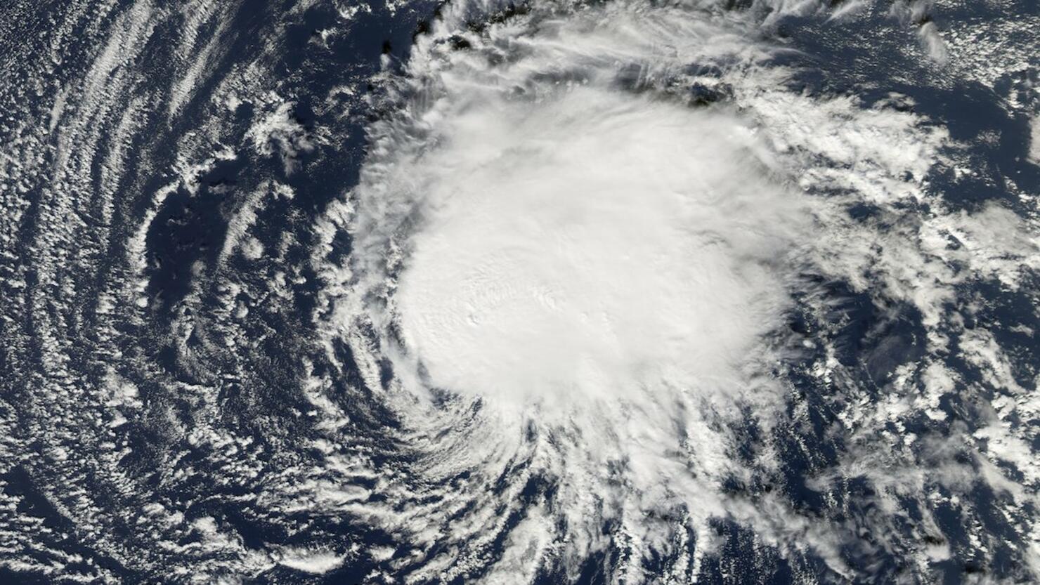 Tropical storm over Atlantic Ocean, (B&W)
