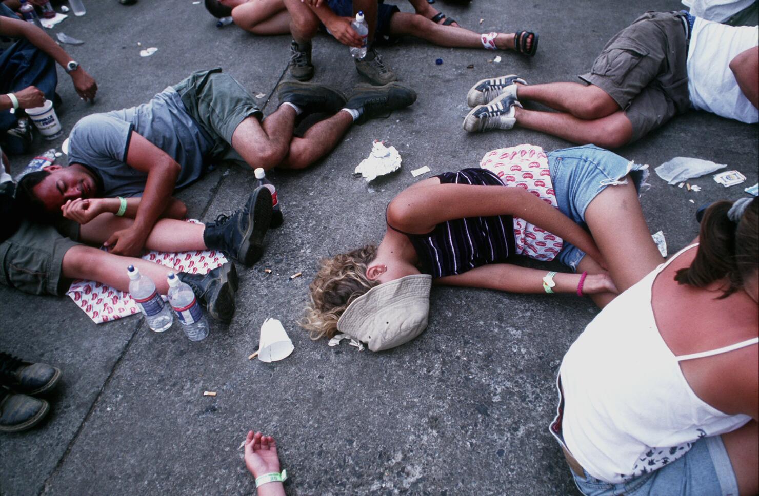 People sleeping on the ground