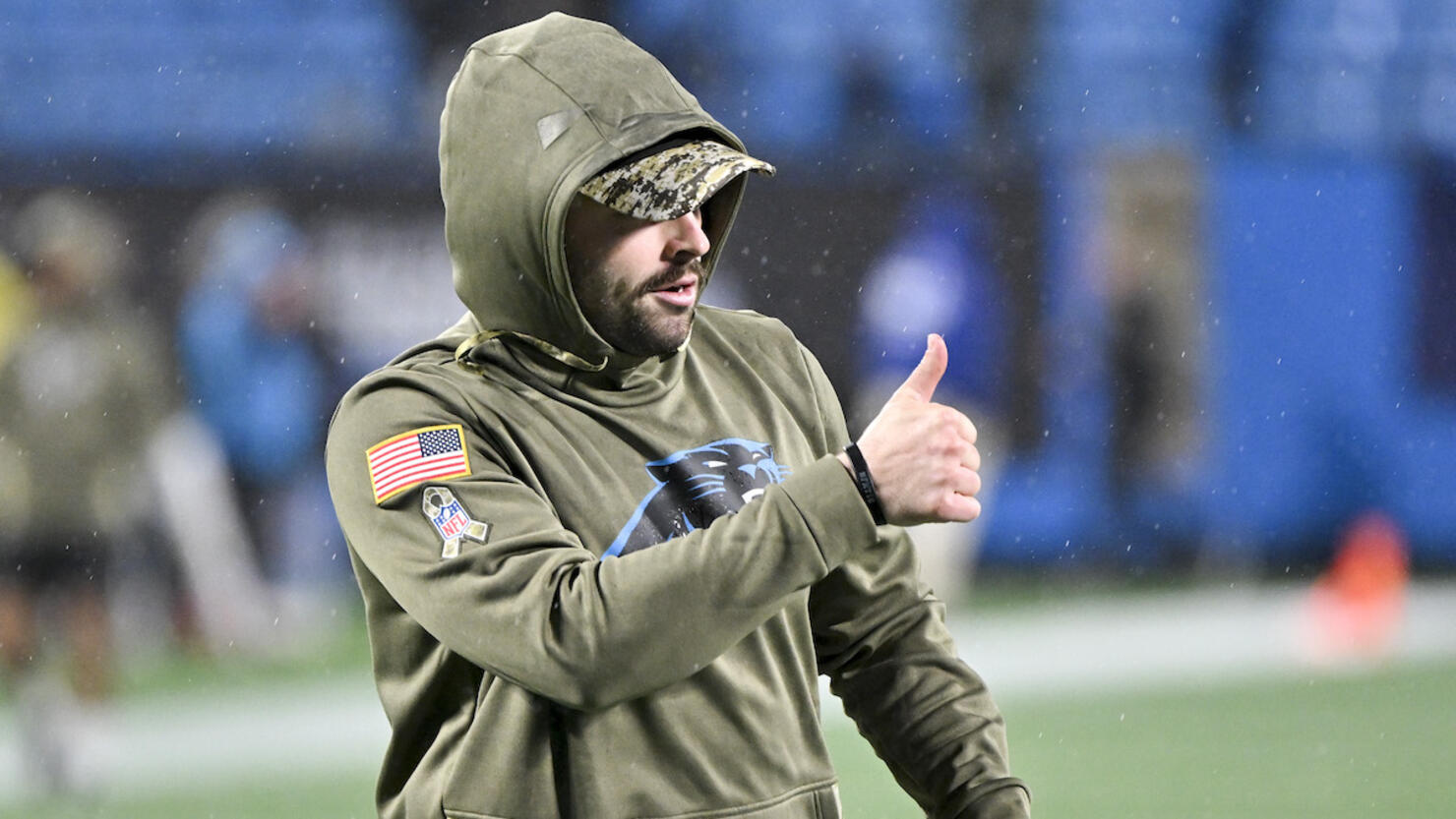 Panthers' Baker Mayfield goes viral for headbutting teammates