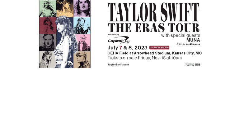 TAYLOR SWIFT The Eras 2023 Stadium Tour: Kansas City Poster