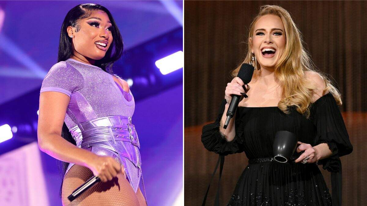 Megan Thee Stallion reacts to Adele doing some choreography from