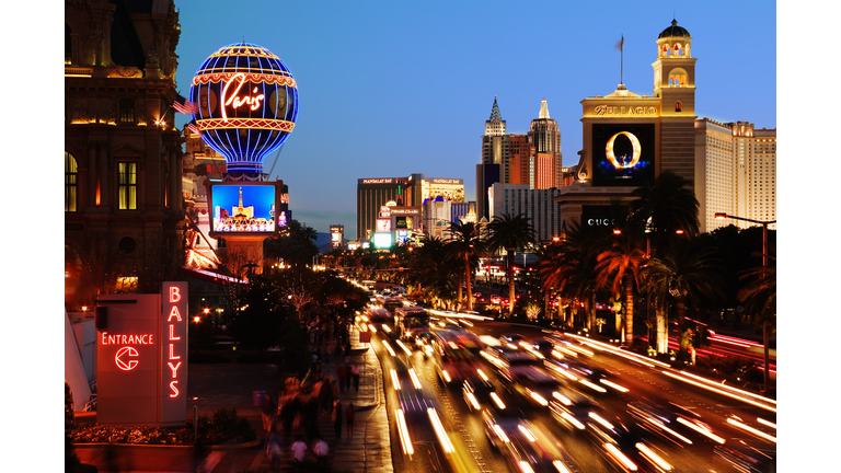 USA, Nevada, Las Vegas, dusk (blurred motion)