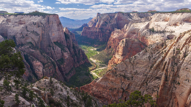 Panoramic View Of Landscape With Mountain Range In Background