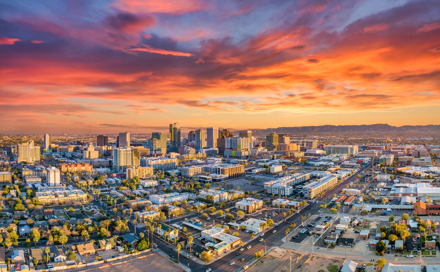 Phoenix, Arizona, USA Downtown Skyline Aerial