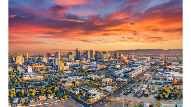 Phoenix, Arizona, USA Downtown Skyline Aerial