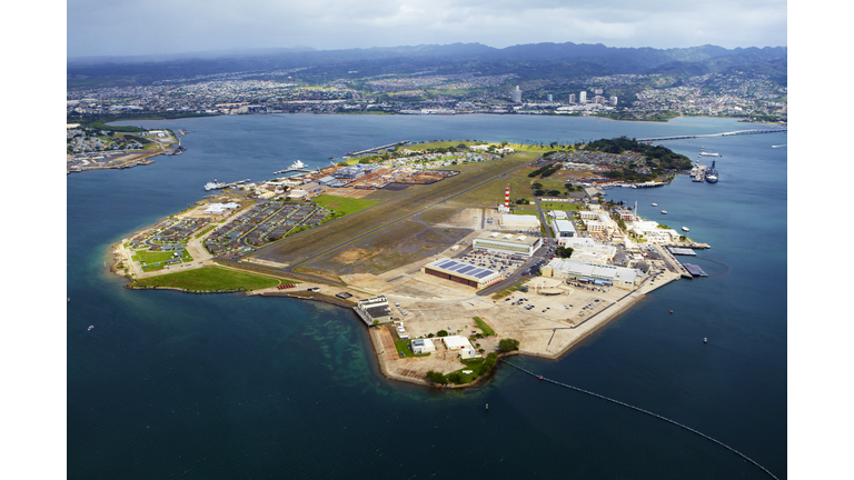 Aerial view of Pearl Harbor