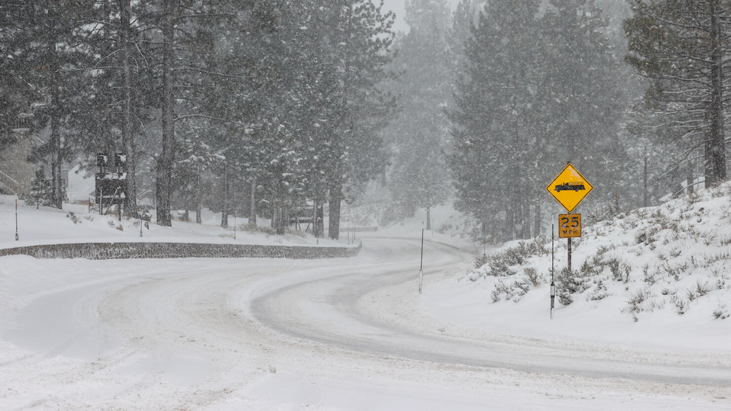 Snow storm hits Lake Tahoe, California and Nevada mountains
