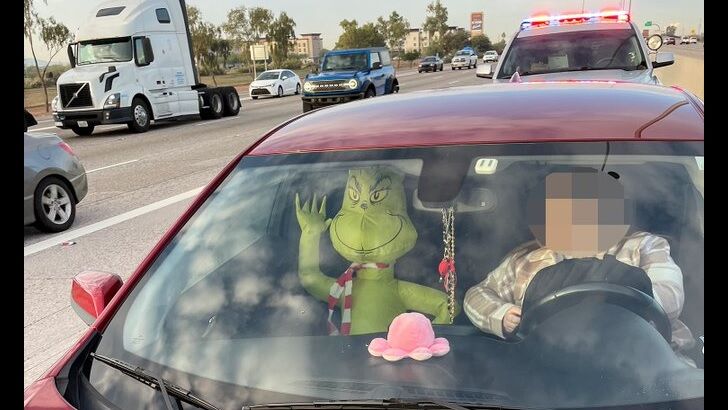 Arizona Motorist Busted for Driving with Inflatable Grinch in Carpool Lane