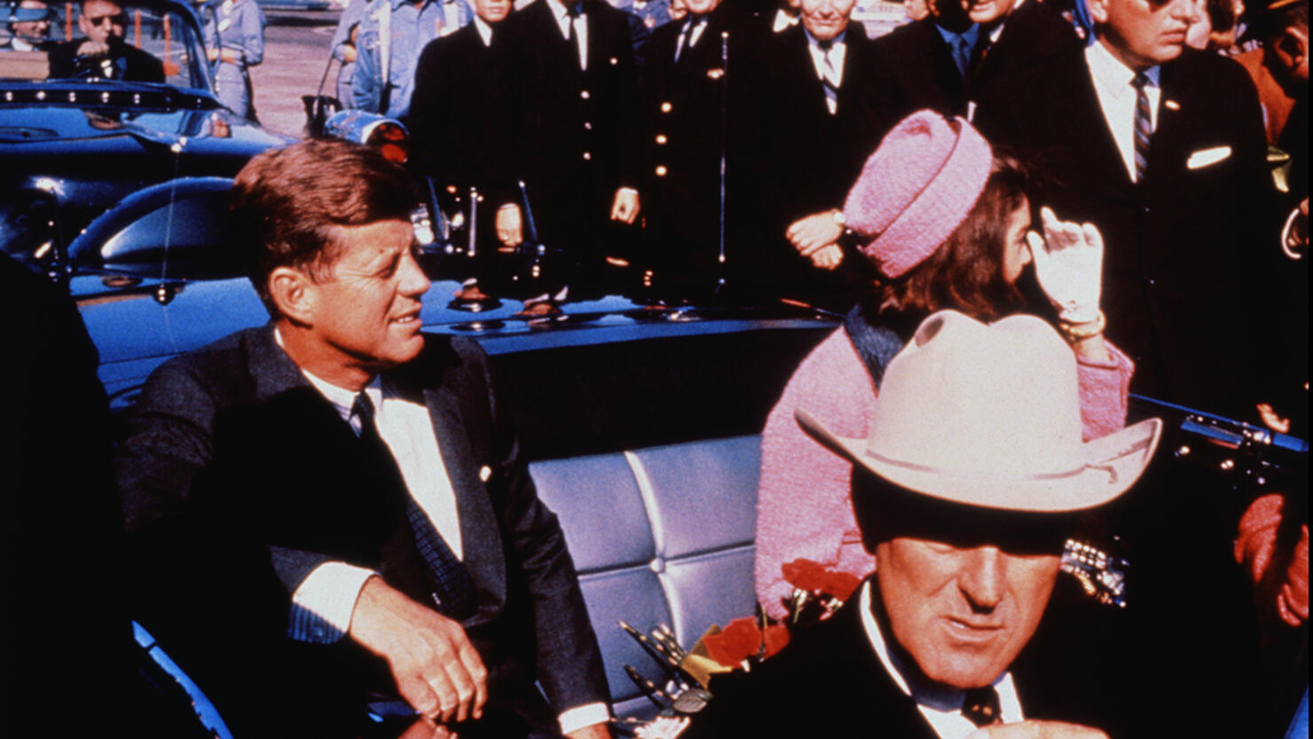 John and Jackie Kennedy with John Connally in Automobile
