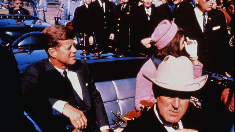 John and Jackie Kennedy with John Connally in Automobile