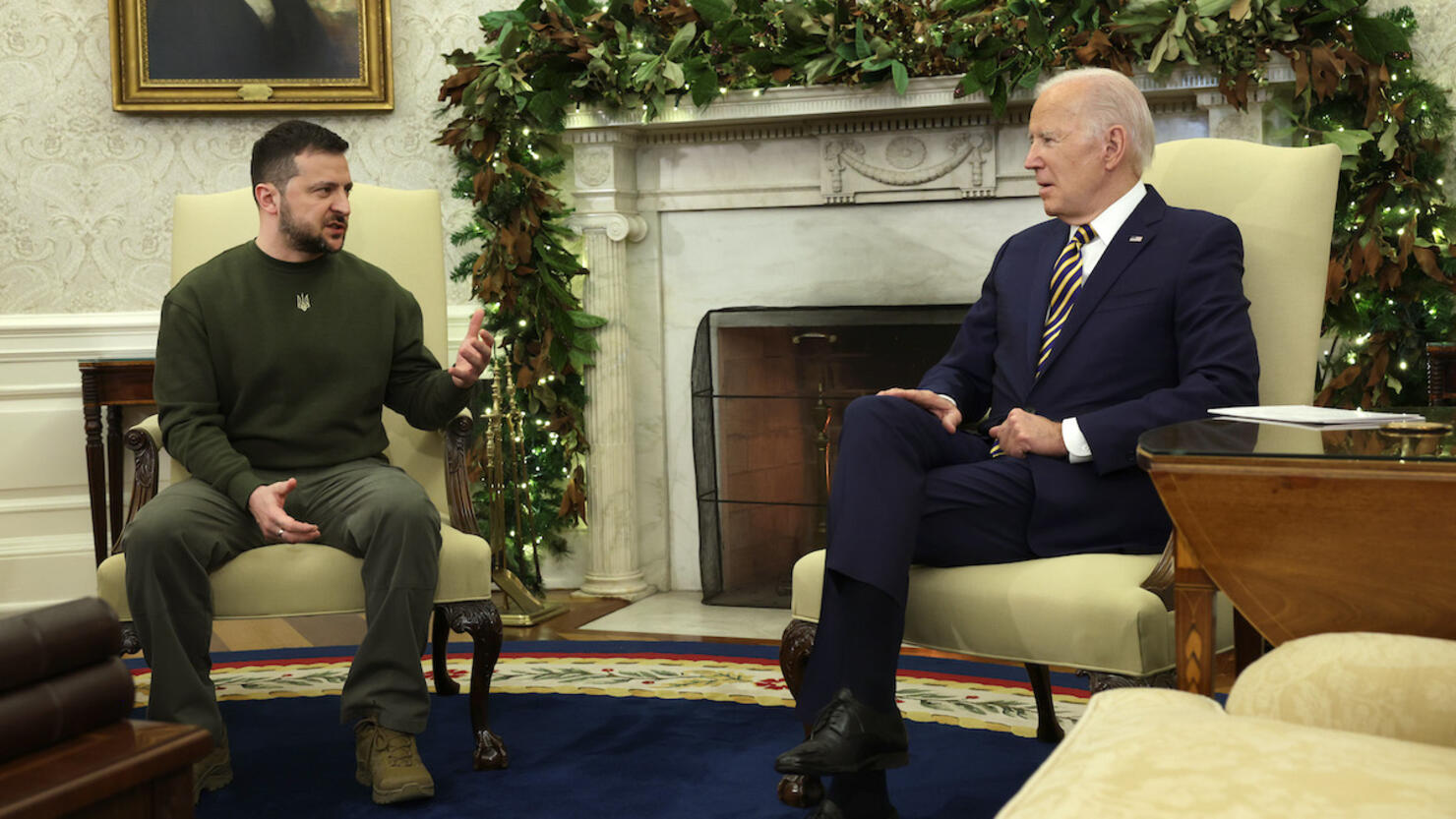 President Biden Meets With Ukrainian President Volodymyr Zelensky In The Oval Office Of White House