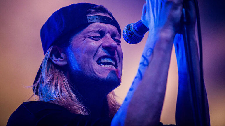 Wes Scantlin of American rock band Puddle Of Mudd performs