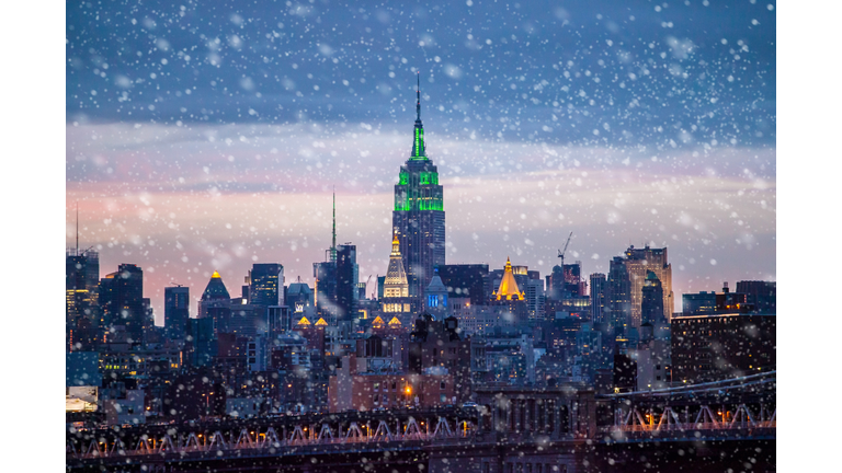 Snowing in New York