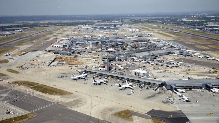 Aerial view west of Heathrow Airport
