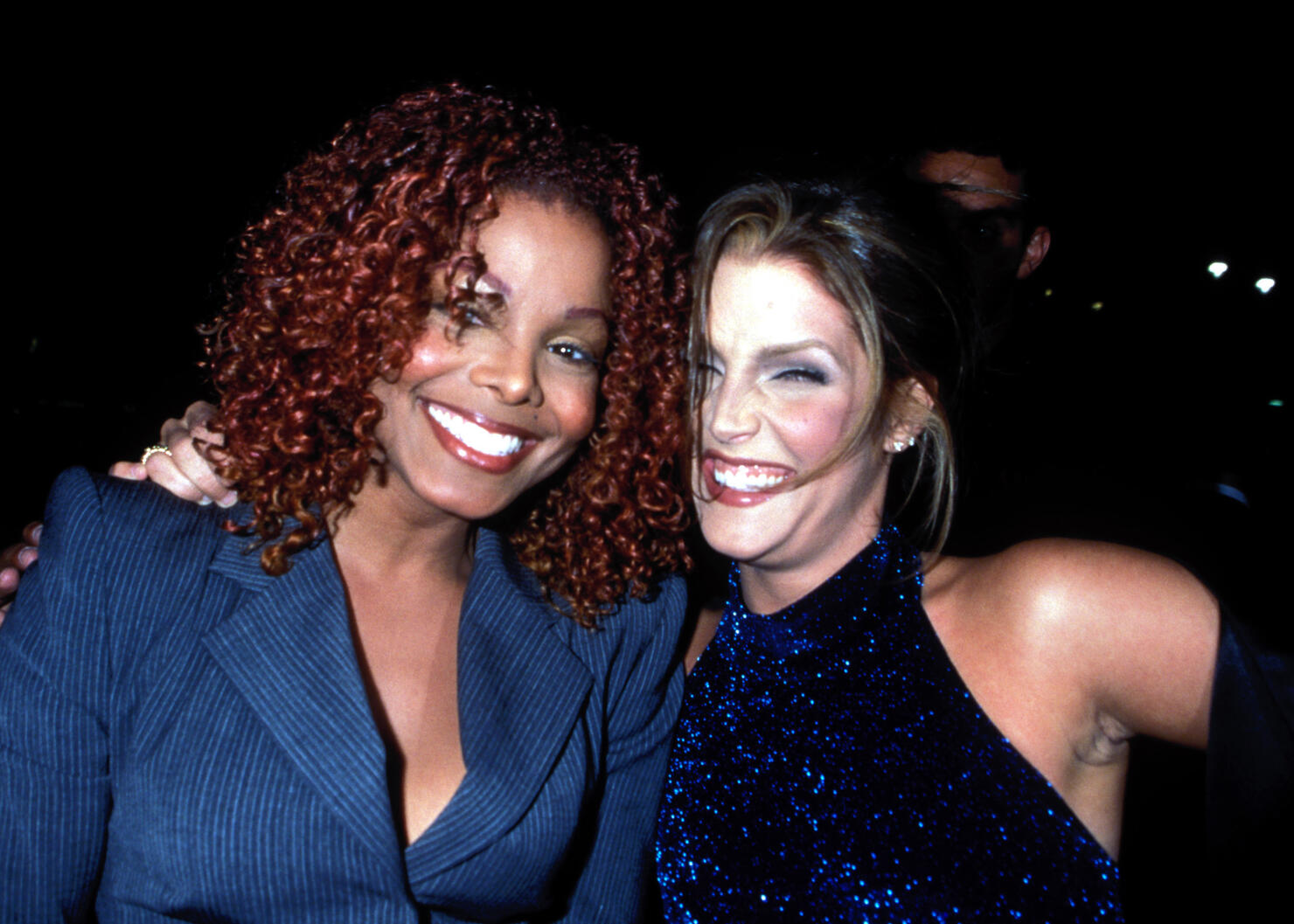 Lisa Marie Preseley joins sister-in-law Janet Jackson at the NYC party to celebrate her release "The Velvet Rope" 09/04/97