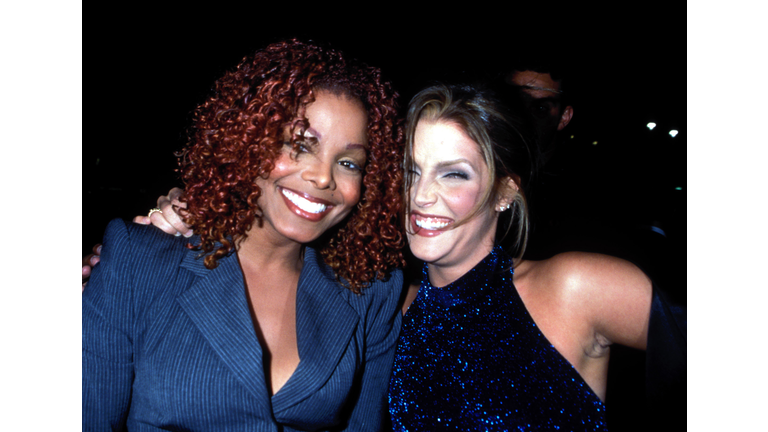Lisa Marie Preseley joins sister-in-law Janet Jackson at the NYC party to celebrate her release "The Velvet Rope" 09/04/97