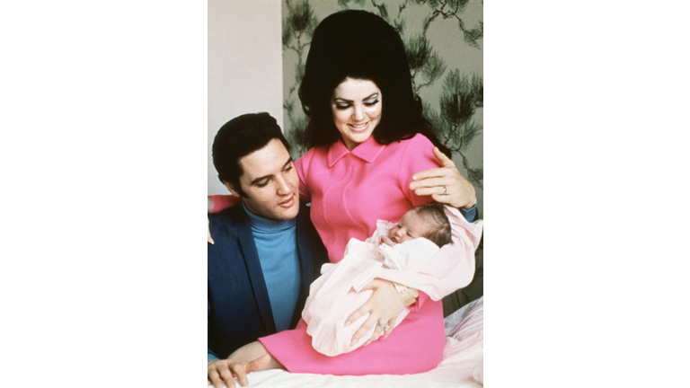 Elvis Presley with Wife and Newborn Daughter