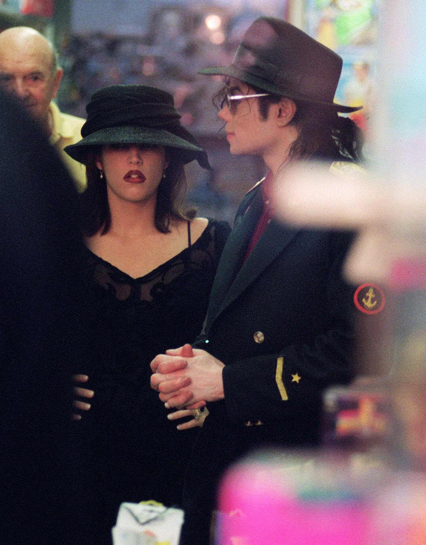 US pop star Michael Jackson and his wife