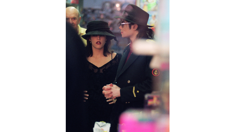 US pop star Michael Jackson and his wife