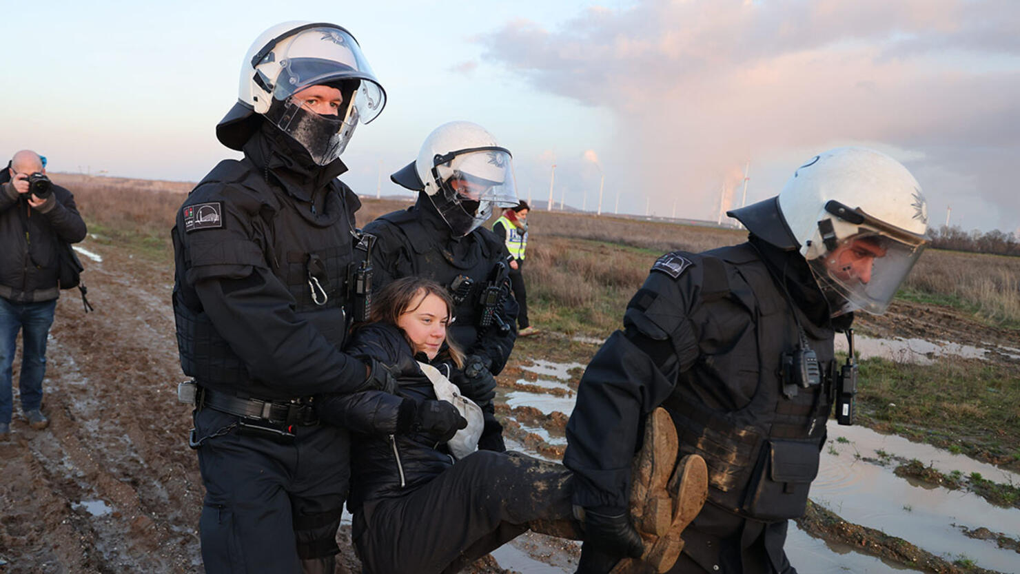 Demonstration near Garzweiler open pit mine
