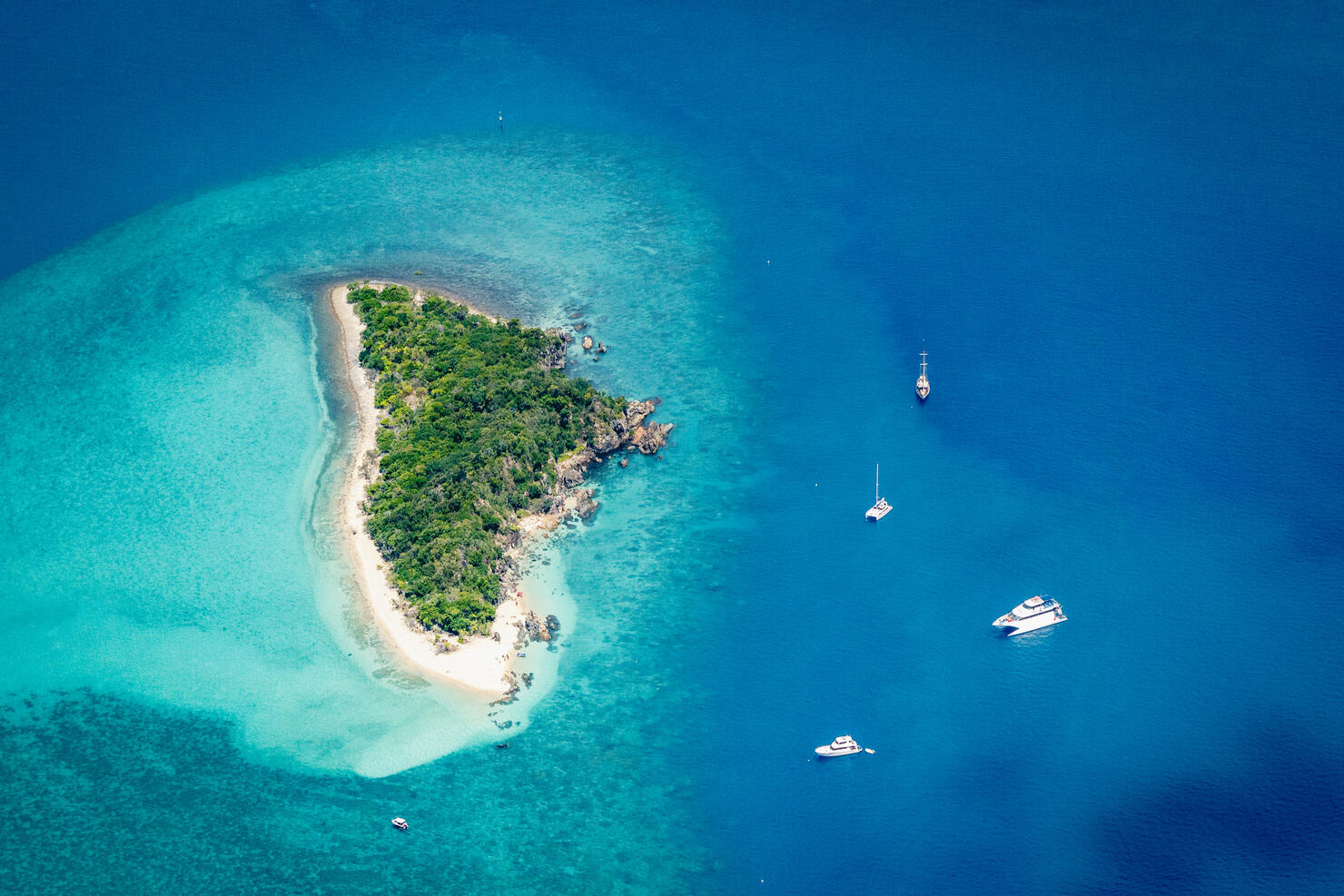 Whitsundays, island from above. Queensland, Australia