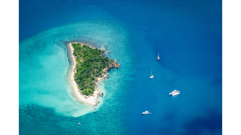 Whitsundays, island from above. Queensland, Australia