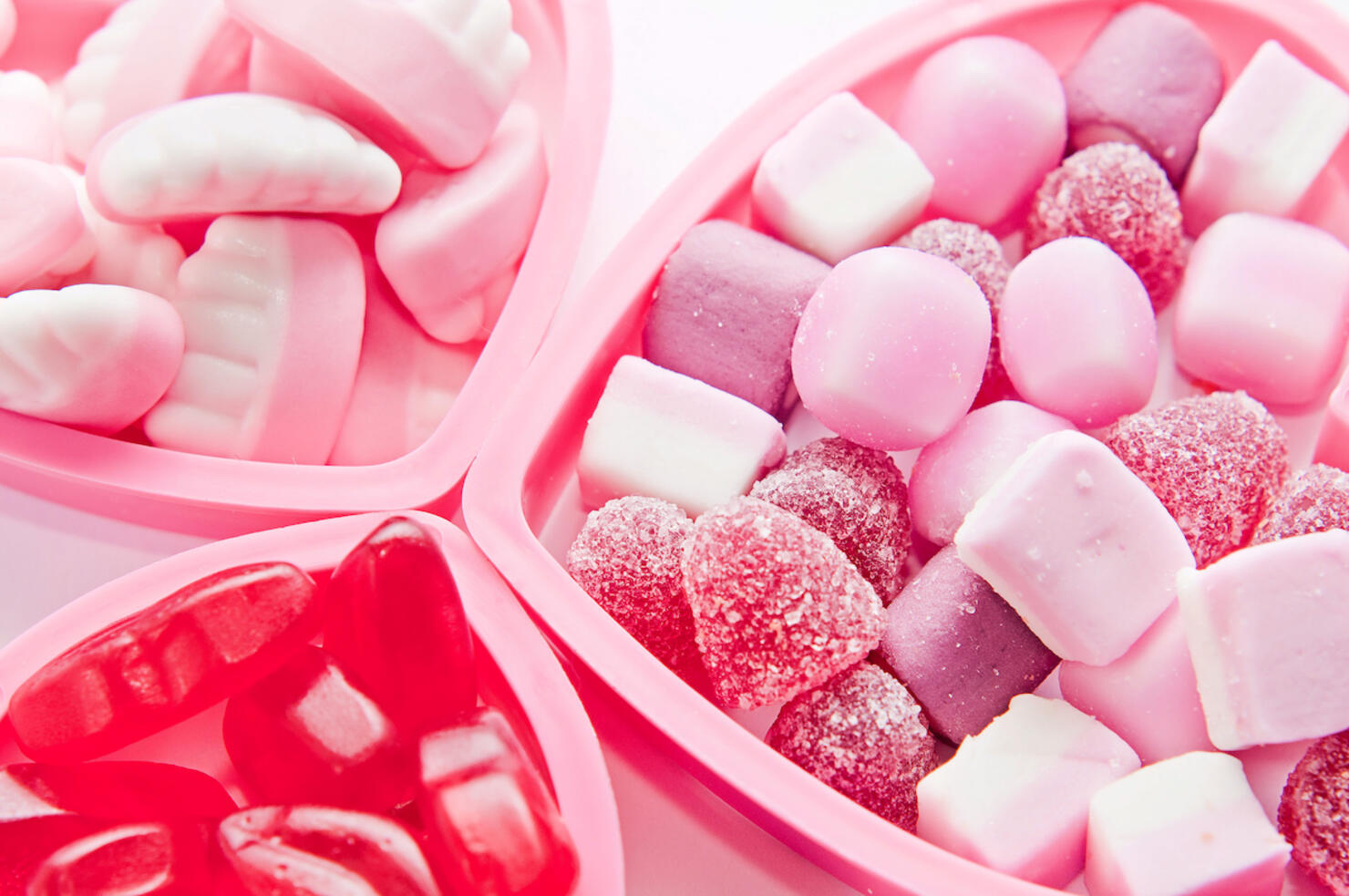 Pink candies and hearts