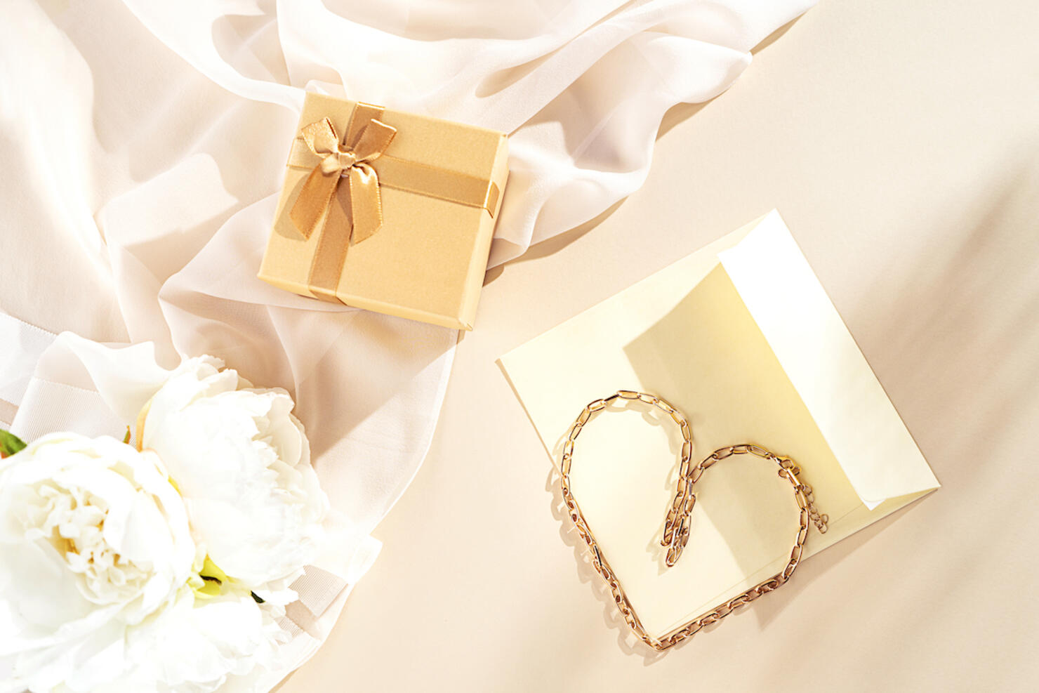 Concept of beauty gift on Valentine's Day.
