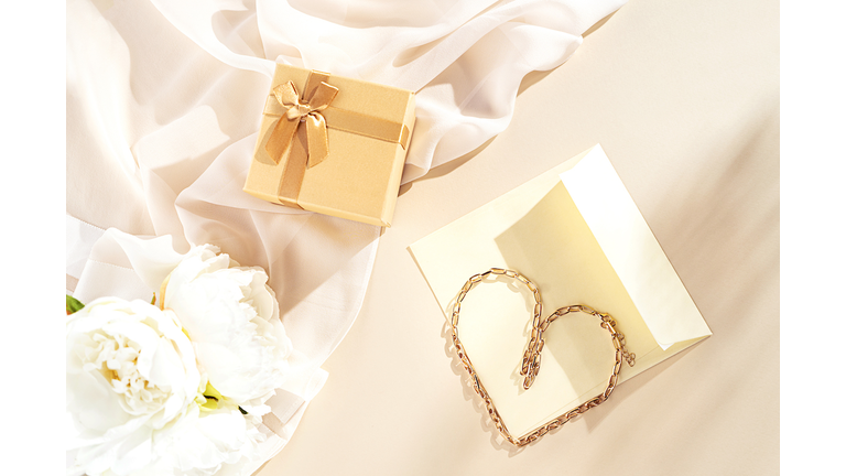 Concept of beauty gift on Valentine's Day.