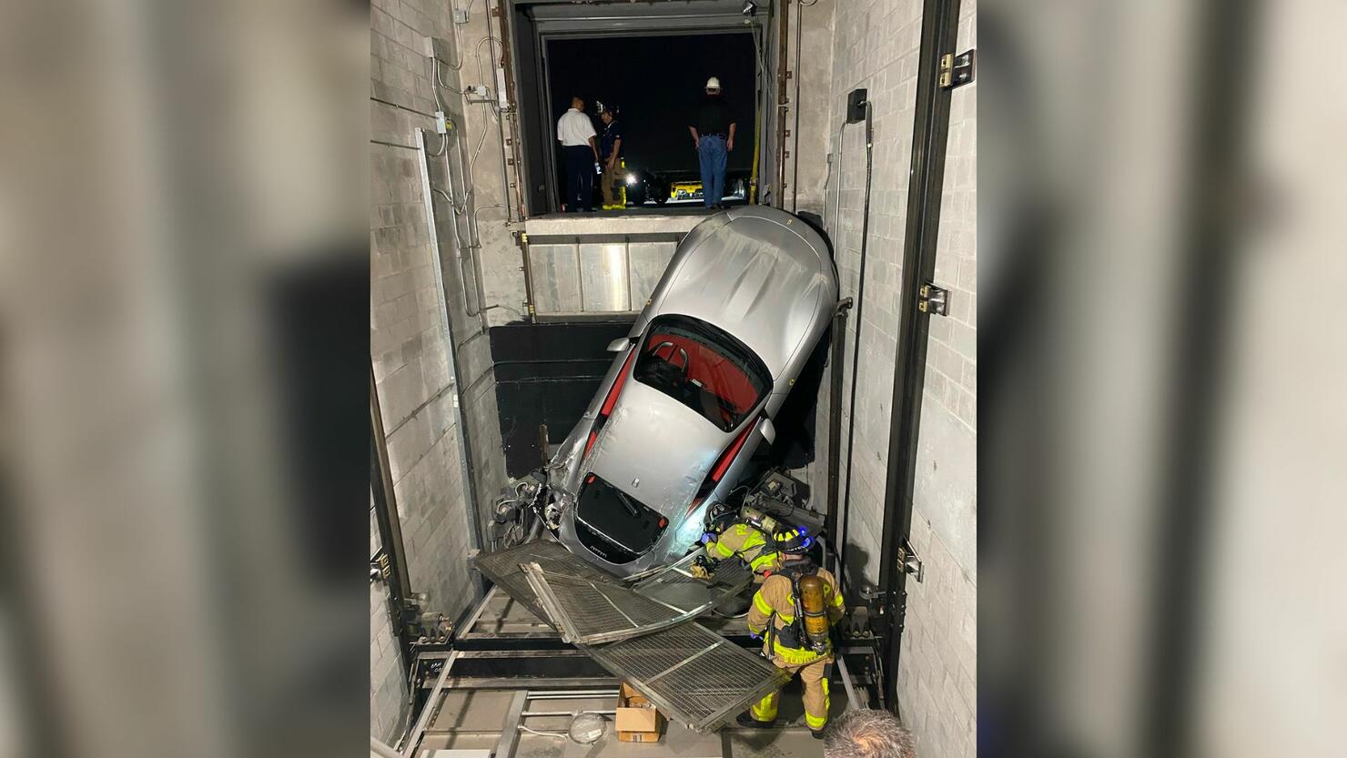 Ferrari Left Hanging In Florida Elevator Shaft After Car Lift ...