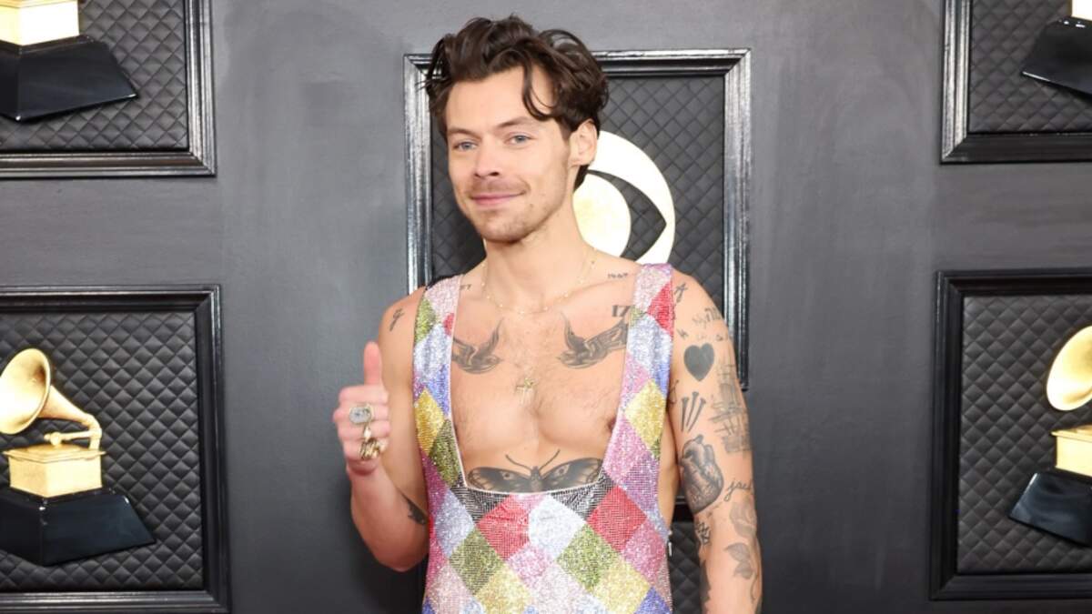 Harry Styles Shows Some Skin In His Jaw-Dropping Grammy Look