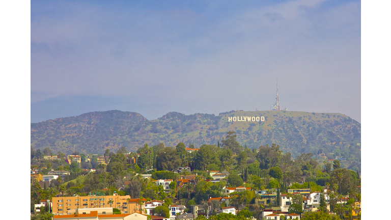 Hollywood sign on mountain
