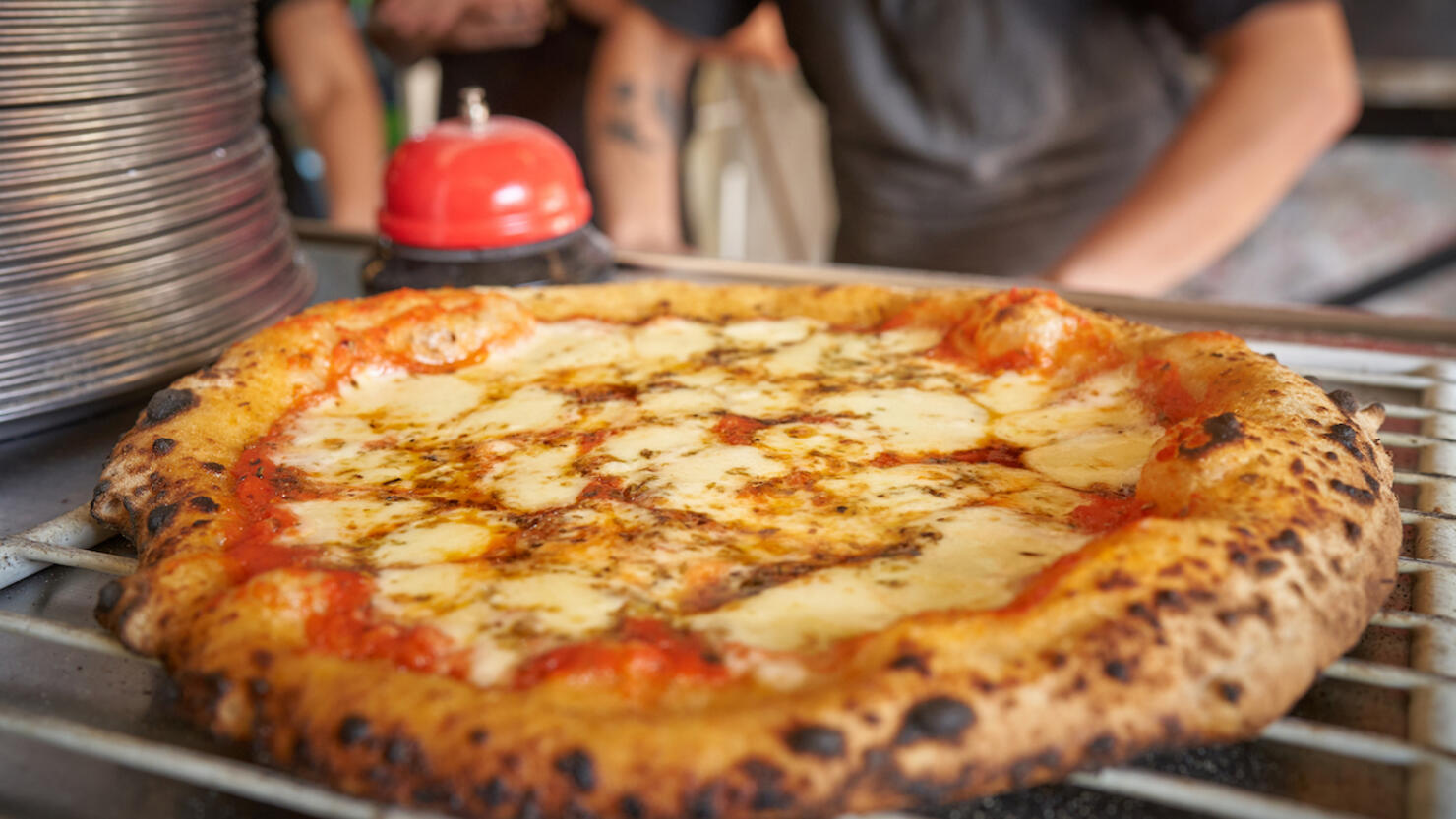 Homemade Margherita Pizza.