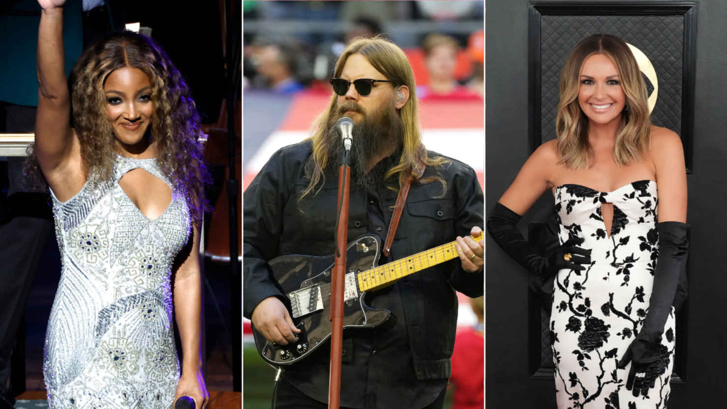 Mickey Guyton, Chris Stapleton and Carly Pearce