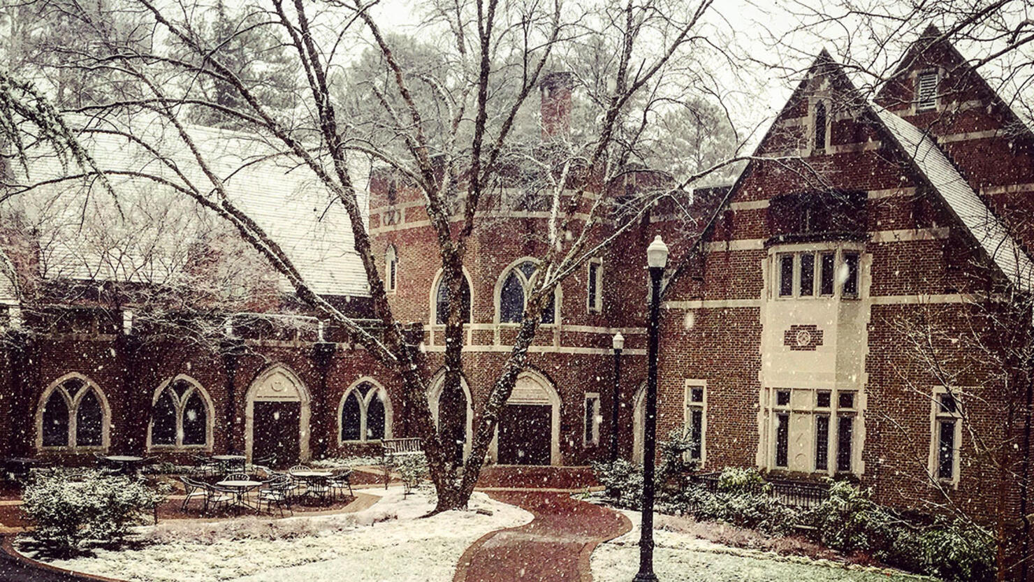 Front entrance of Richmond Law in January