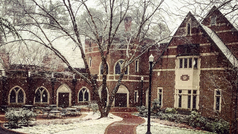 Front entrance of Richmond Law in January