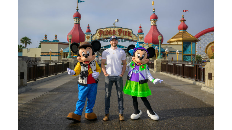 Chris Evans Visits Disney's California Adventure Park in Anaheim, California