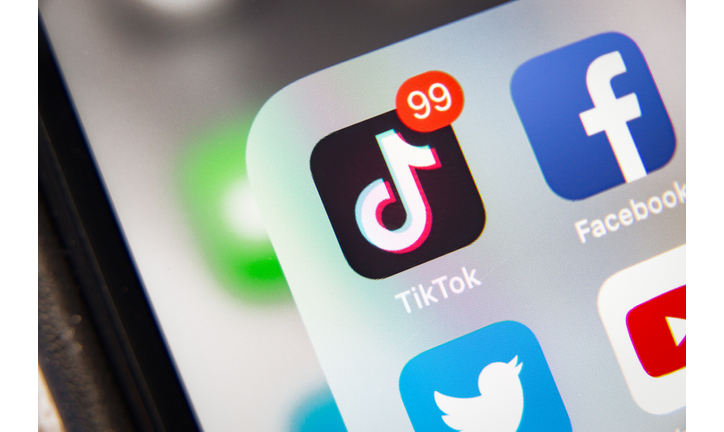 TikTok and Facebook application  on screen Apple iPhone XR