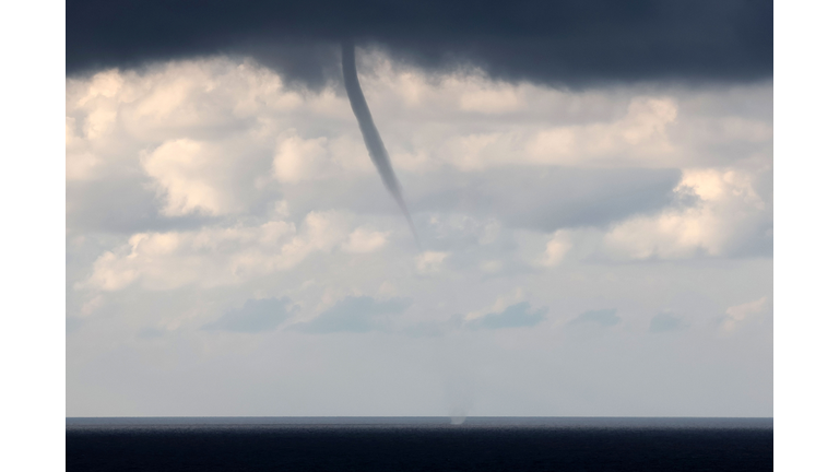 TOPSHOT-ISRAEL-WEATHER-WATERSPOUT
