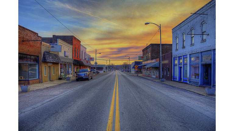 Looking Down Main Street at Sunset II