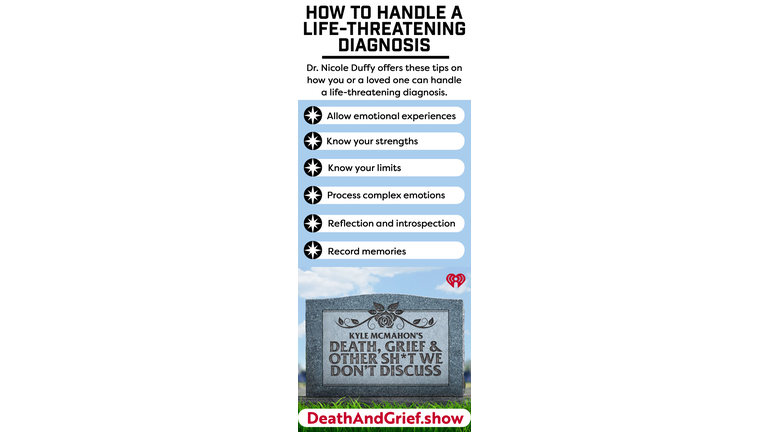 INFOGRAPHIC: How to handle a Life-Threatening Diagnosis || Kyle McMahon's Death, Grief and Other Sh*t We Don't Discuss