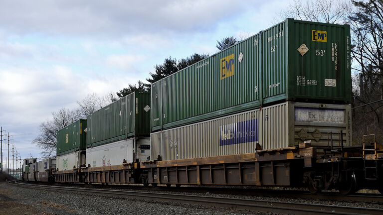 Norfolk Southern Train And Tracks In Pennsylvania