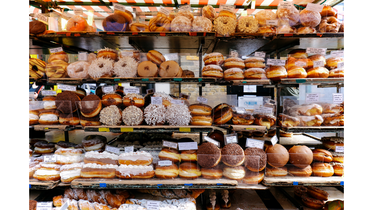 Full Frame Shot Of Donuts For Sale In Store