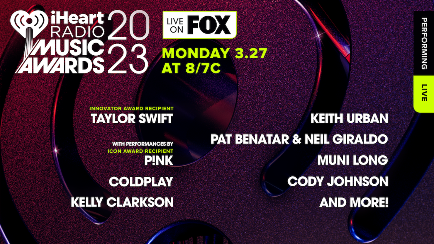 2023 iHeartRadio Music Awards: Taylor Swift, Pink to receive