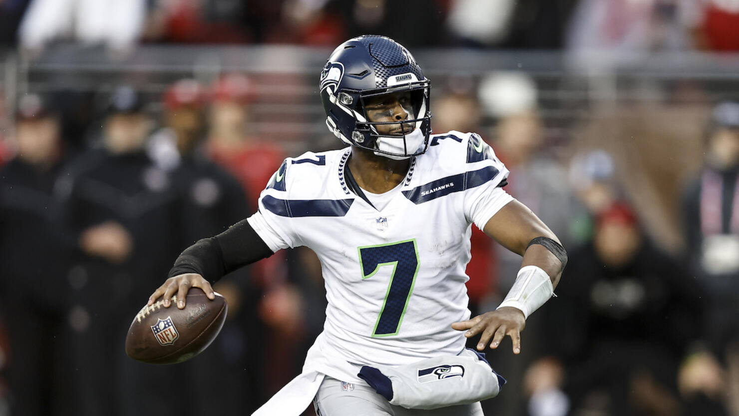 Seattle Seahawks quarterback Geno Smith during an NFL wild card