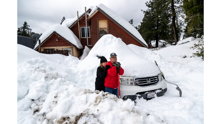 Residents digging out in Crestline, CA.